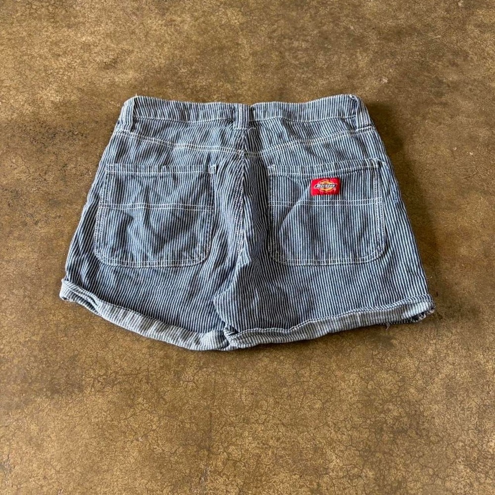 Dickies Blue and White Pinstripe Women's Shorts